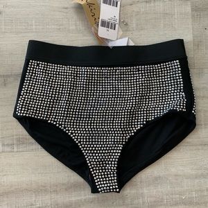 Rhinestone High Waist Booty Shorts